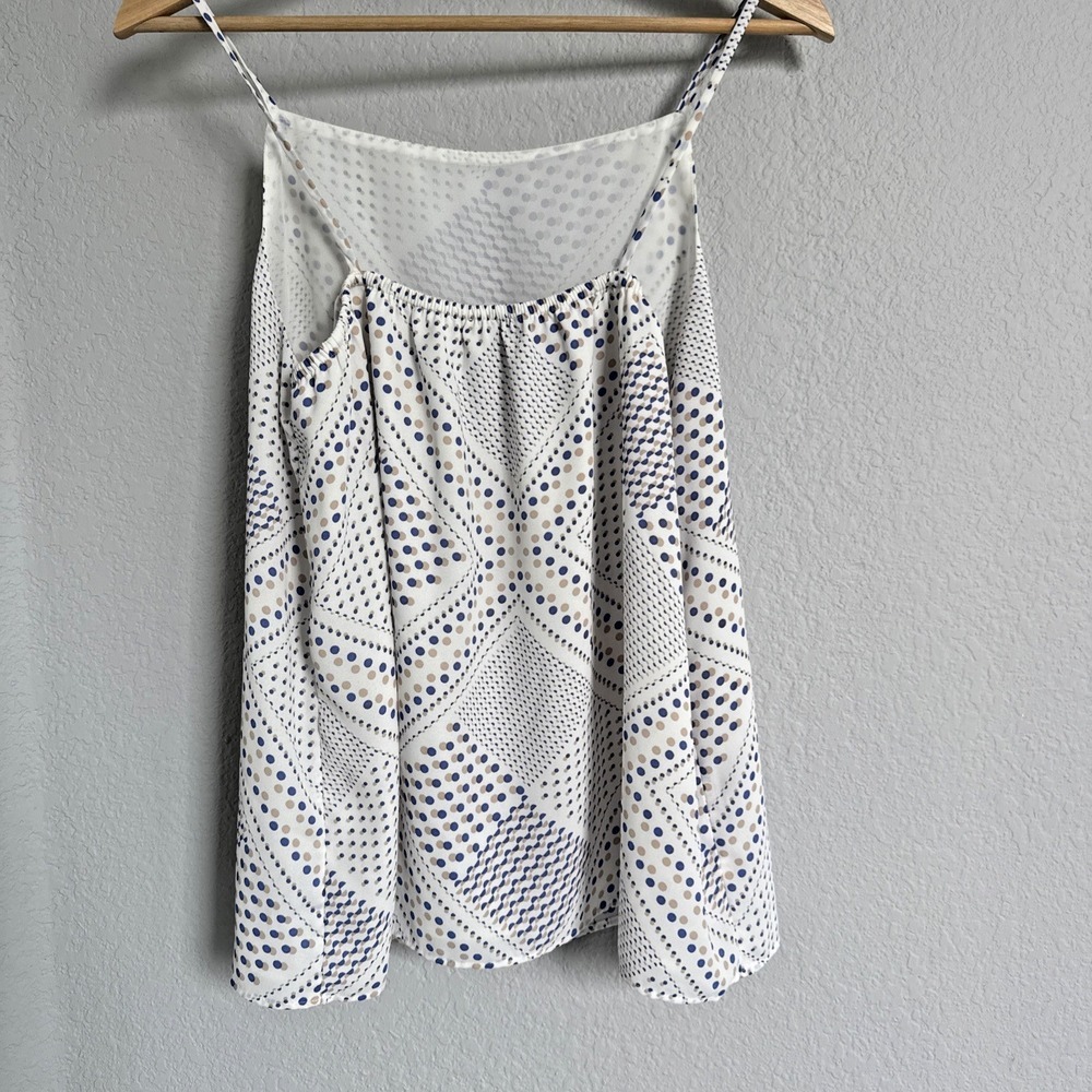 LOFT White Top Geometric And Dots Spaghetti Strap Lined Size M - Picture 3 of 11